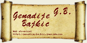 Genadije Bajkić vizit kartica